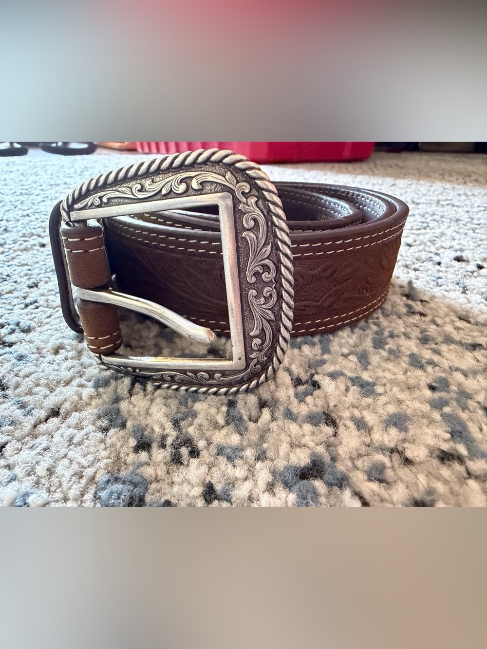 Ariat Men’s Genuine Leather Western Belt – Size 38.